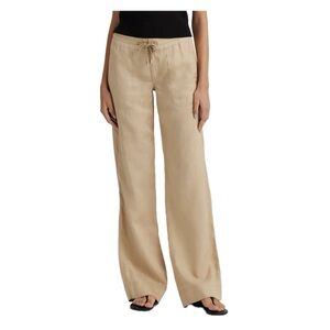 Ralph Lauren Tan Wide Leg Linen Pants